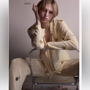 ZARA CONTRASTING BEADED SHIRT